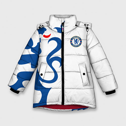 Зимняя куртка для девочки FC Chelsea: White Lion / 3D-Красный – фото 1