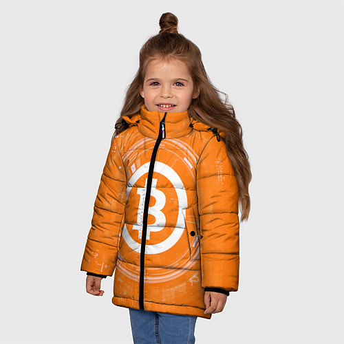 Зимняя куртка для девочки Bitcoin Tech / 3D-Светло-серый – фото 3