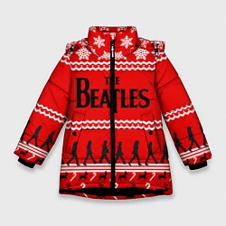 Куртка зимняя для девочки The Beatles: New Year, цвет: 3D-черный
