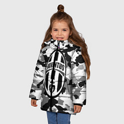 Куртка зимняя для девочки FC Juventus: Camouflage, цвет: 3D-черный — фото 2