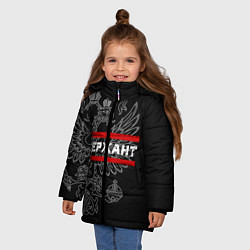 Куртка зимняя для девочки Сержант: герб РФ, цвет: 3D-черный — фото 2