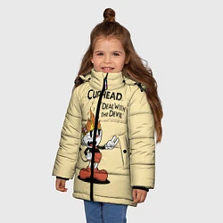 Куртка зимняя для девочки Cuphead: Flame Mugman, цвет: 3D-черный — фото 2