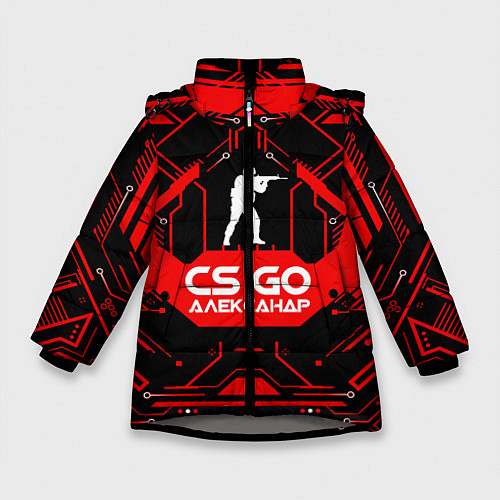 Зимняя куртка для девочки CS:GO - Александр / 3D-Светло-серый – фото 1