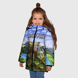 Куртка зимняя для девочки Майнкрафт: Дмитрий, цвет: 3D-светло-серый — фото 2