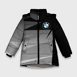 Куртка зимняя для девочки BMW 2018 SPORT, цвет: 3D-светло-серый