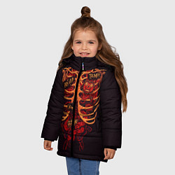Куртка зимняя для девочки Человеческий скелет, цвет: 3D-красный — фото 2