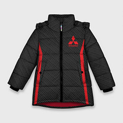 Куртка зимняя для девочки MITSUBISHI SPORT, цвет: 3D-красный