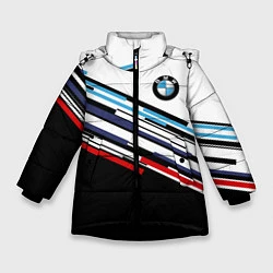 Куртка зимняя для девочки BMW BRAND COLOR БМВ, цвет: 3D-черный