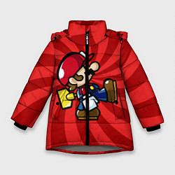 Куртка зимняя для девочки Super Mario: Red Illusion, цвет: 3D-светло-серый