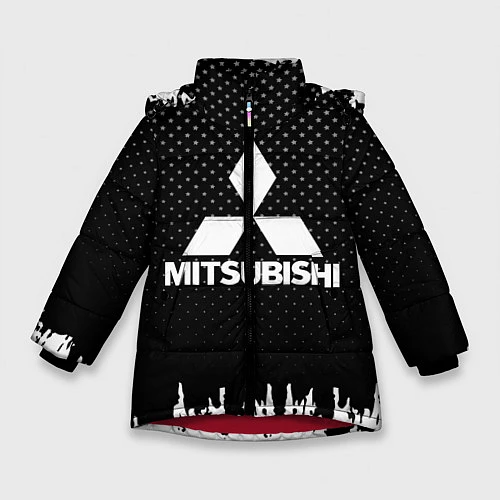 Зимняя куртка для девочки Mitsubishi: Black Side / 3D-Красный – фото 1