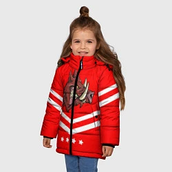 Куртка зимняя для девочки Спартанский кабан, цвет: 3D-черный — фото 2