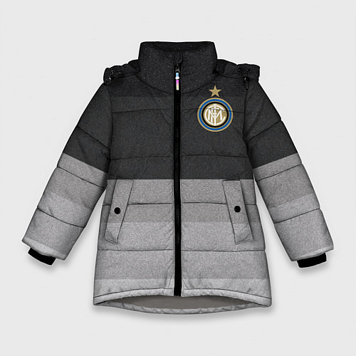 Зимняя куртка для девочки ФК Интер: Серый стиль / 3D-Светло-серый – фото 1