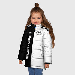 Куртка зимняя для девочки Subaru B&W, цвет: 3D-черный — фото 2