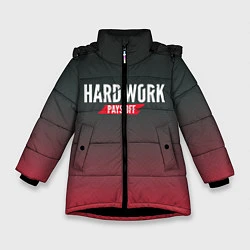 Куртка зимняя для девочки Hard Work Pays Off: Red, цвет: 3D-черный
