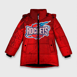Куртка зимняя для девочки Rockets NBA, цвет: 3D-черный
