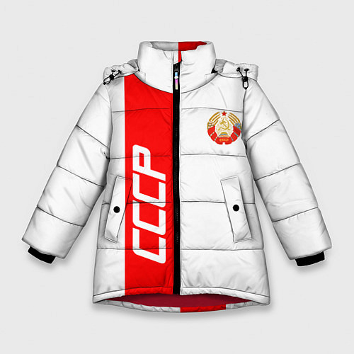 Зимняя куртка для девочки СССР: White Collection / 3D-Красный – фото 1