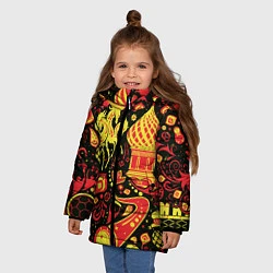 Куртка зимняя для девочки Русский мотив, цвет: 3D-черный — фото 2