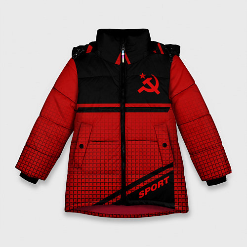 Зимняя куртка для девочки USSR: Black Sport / 3D-Красный – фото 1