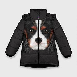Куртка зимняя для девочки Cavalier King Charles, цвет: 3D-черный
