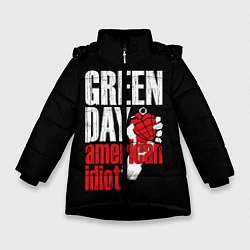 Куртка зимняя для девочки Green Day: American Idiot, цвет: 3D-черный