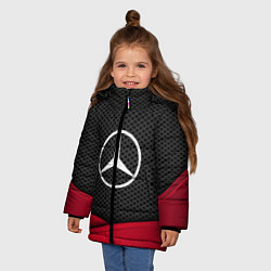 Куртка зимняя для девочки Mercedes Benz: Grey Carbon, цвет: 3D-черный — фото 2