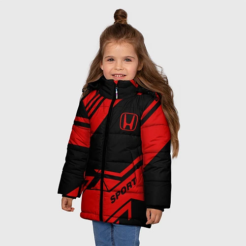 Зимняя куртка для девочки Honda: Techno Sport / 3D-Светло-серый – фото 3