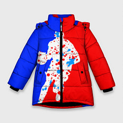 Куртка зимняя для девочки Уличный баскетболист, цвет: 3D-черный