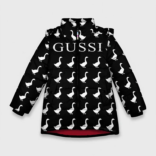 Зимняя куртка для девочки GUSSI Black / 3D-Красный – фото 1