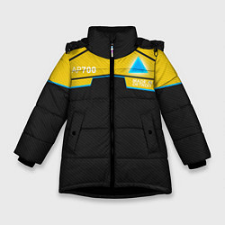 Куртка зимняя для девочки Detroit: AP700 Yellow & Black, цвет: 3D-черный