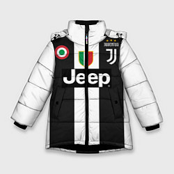 Куртка зимняя для девочки FC Juventus 18-19, цвет: 3D-черный