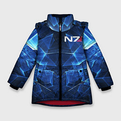 Куртка зимняя для девочки Mass Effect: Blue Armor N7, цвет: 3D-красный