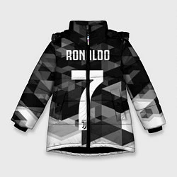 Куртка зимняя для девочки CRonaldo 7, цвет: 3D-черный