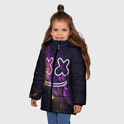 Куртка зимняя для девочки Marshmello: Neon Space, цвет: 3D-черный — фото 2