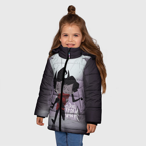 Зимняя куртка для девочки Don't Starve: Love / 3D-Светло-серый – фото 3