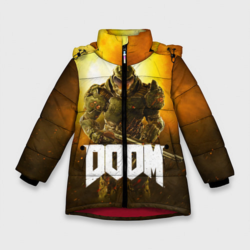 Зимняя куртка для девочки DOOM: Soldier / 3D-Красный – фото 1