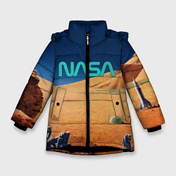 Куртка зимняя для девочки NASA on Mars, цвет: 3D-черный