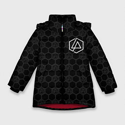 Куртка зимняя для девочки Linkin Park: Black Carbon, цвет: 3D-красный
