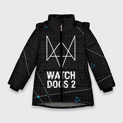 Куртка зимняя для девочки Watch Dogs 2: Tech Geometry, цвет: 3D-светло-серый