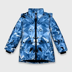 Зимняя куртка для девочки Сине-бело-голубой лев