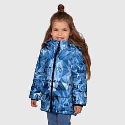 Куртка зимняя для девочки Сине-бело-голубой лев, цвет: 3D-черный — фото 2