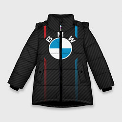 Куртка зимняя для девочки BMW: Three Lines, цвет: 3D-черный