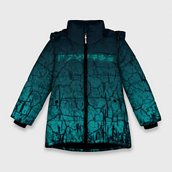 Куртка зимняя для девочки TES: Cyberpunk, цвет: 3D-черный