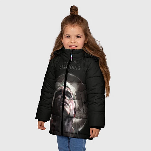 Зимняя куртка для девочки Death Stranding: Mads Mikkelsen / 3D-Светло-серый – фото 3