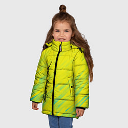 Куртка зимняя для девочки Cyberpunk 2077: Yellow, цвет: 3D-черный — фото 2