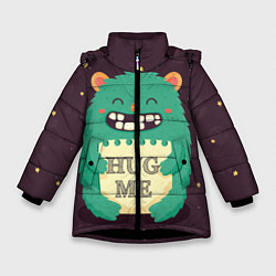 Куртка зимняя для девочки Monster: Hug me, цвет: 3D-черный