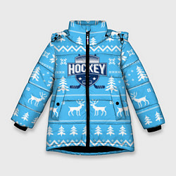 Куртка зимняя для девочки Hockey League, цвет: 3D-черный