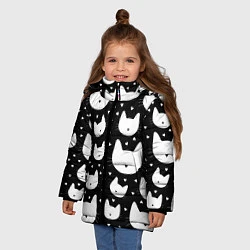 Куртка зимняя для девочки Love Cats Pattern, цвет: 3D-светло-серый — фото 2