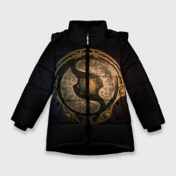 Куртка зимняя для девочки Bronze Aegis, цвет: 3D-черный