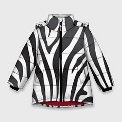 Куртка зимняя для девочки Африканская зебра, цвет: 3D-красный