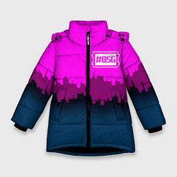 Куртка зимняя для девочки BSG: Neon City, цвет: 3D-черный